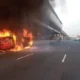 Bus Peziarah Terbakar di Tol Cikampek, Diduga Akibat Korsleting Sound System
